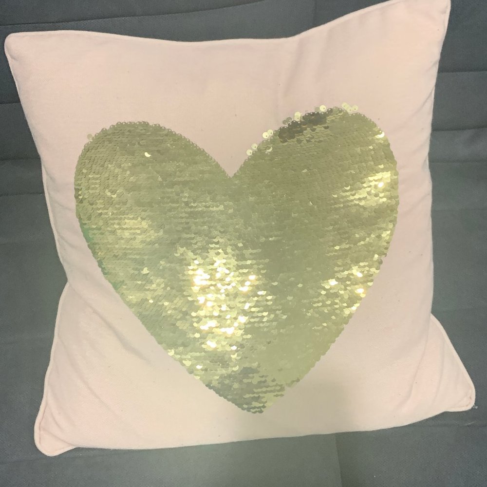PINK AND GOLD PILLOW. JUST CAME IN MAIL